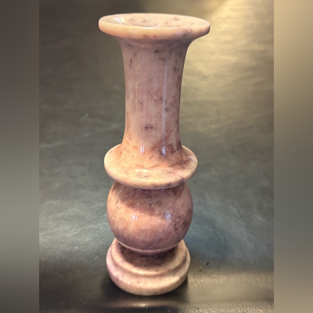 Marbled Pink Stone Bud Vase (5-M1)